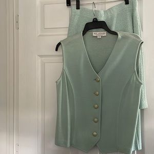 St. John Mint Green vest with matching skirt.